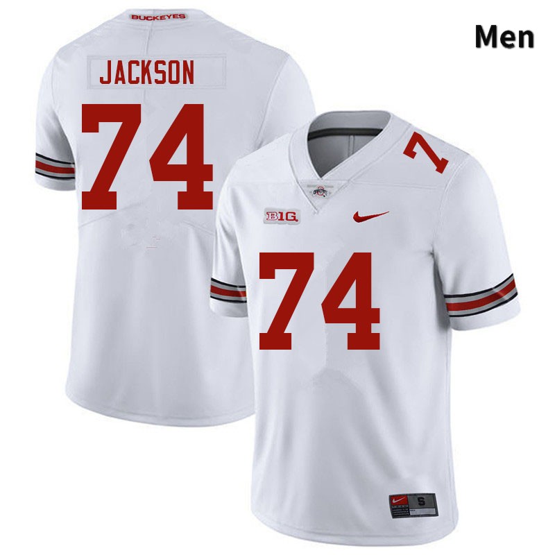 Ohio State Buckeyes Donovan Jackson Men's #74 White Authentic Stitched College Football Jersey